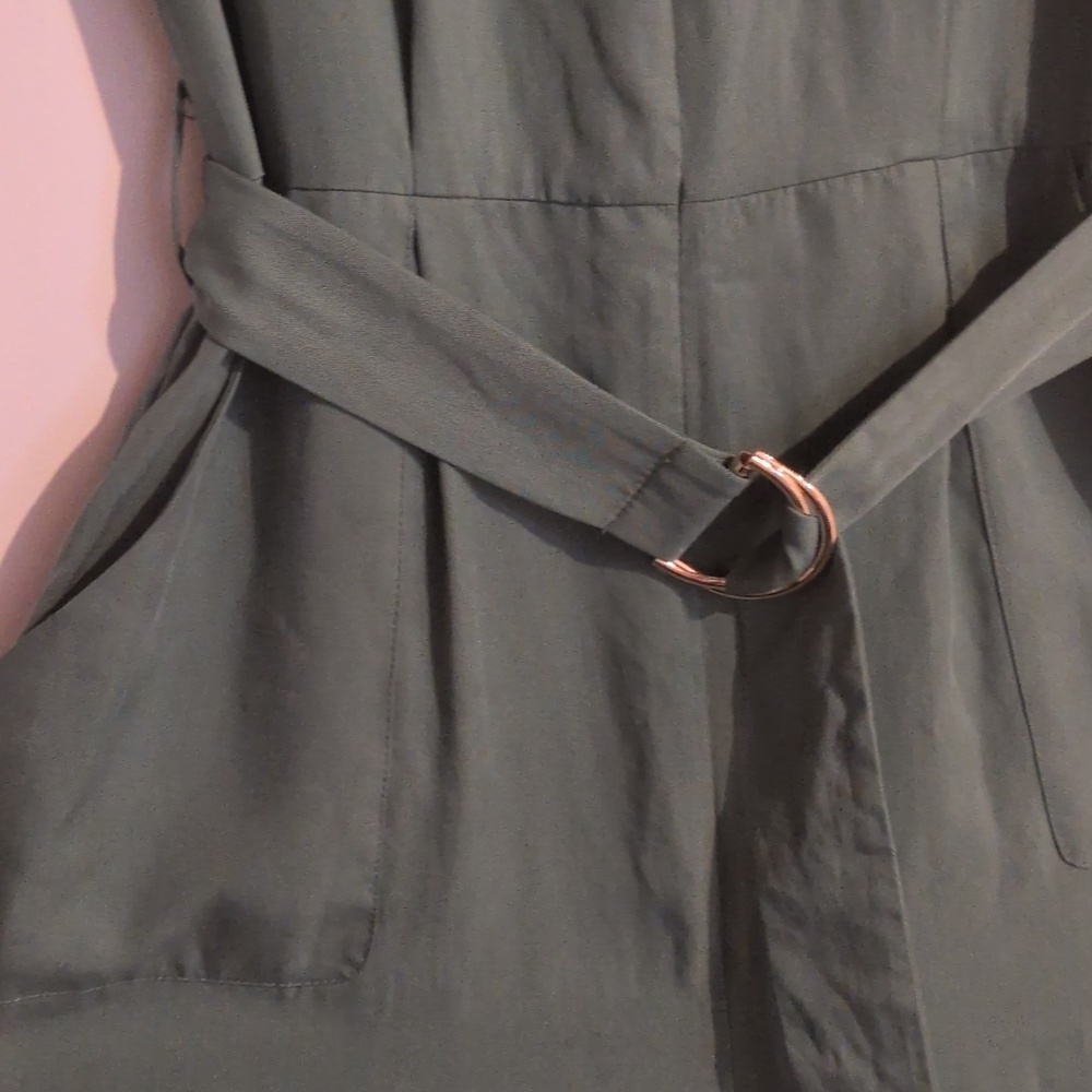 Zara Dark Green Belted Jumpsuit - Picture 5 of 6